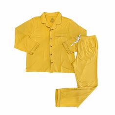 Goldenrod Women's Bamboo Pajamas - Peregrine Kidswear - Adult Pajamas - Small Yellow Long Sleeve Sets For Sleepover, Yellow Casual Sets For Pajama Party, Casual Yellow Sets For Pajama Party, Casual Yellow Pajama Party Sets, Yellow Long Sleeve Sleepover Set, Yellow Relaxed Fit Cotton Sets, Yellow Relaxed Fit Sleepwear For Lounging, Playful Yellow Sleepwear For Pajama Party, Yellow Relaxed Fit Loungewear Sets