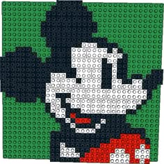 an image of a pixel art style character made out of legos and some other things