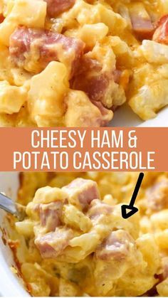 this cheesy ham and potato casserole is the perfect side dish for dinner