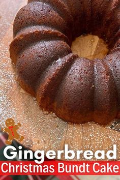 Top view of Gingerbread Bundt Cake on wooden cake stand. Gingerbread Cake Recipe Moist, Gingerbread Pound Cake, Gingerbread Pound Cake Recipe, Easy Gingerbread Cake Recipe, Christmas Bundt Cake Holiday Desserts, Raisin Pound Cake Recipe, Dark Christmas Cake Recipe, Eggnog Bundt Cake Recipes, Rum Glaze For Cake