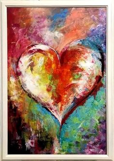 a painting with a heart on it