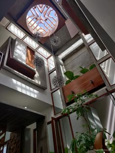 the inside of a house with lots of windows