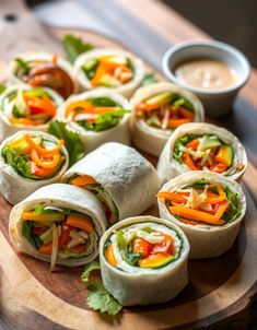 Tortilla Vegetarian wraps Vegetable Wraps Recipes, Tortilla Vegetarian, Lunch Wrap Ideas, Healthy Tortilla Wraps, Wraps With Hummus, Wraps Recipes Vegetarian, Homemade Appetizers, How To Make Wraps, Vegetarian Wraps