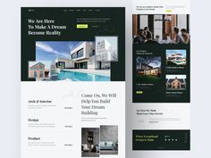 the homepage design is designed to look like it has been built in an open concept