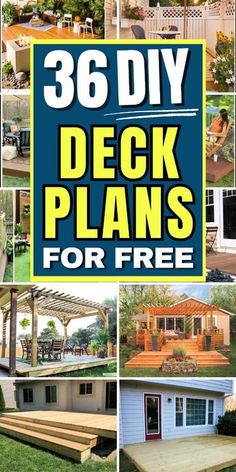 this is an advertisement for deck plans that are easy to build and cost less than $ 350