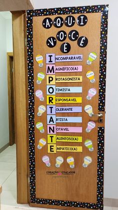 a door decorated with words and phrases