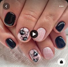 Gelmoment Manicure Ideas, Halloween Beach Nails, Cute Halloween Gel Nails, Halloween Gel Manicure Ideas, Halloween Gender Reveal Nails, Professional Halloween Nails, Halloween Nail Designs Short Square, Short Gel Nails Halloween, Spooky Halloween Nails 2023