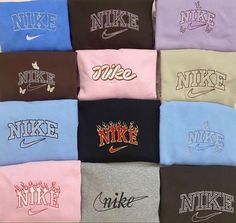 Diy Nike Sweatshirt, Nike Hoodies, Cute Sweats, Nike Jumper, Embroidered Nike, Stylish Hoodies