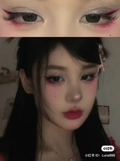 Layout Makeup, Makeup Douyin, Asian Makeup Tutorials, Vibrant Makeup, Sparkly Makeup, Douyin Makeup, Ulzzang Makeup, Ethereal Makeup, Cool Makeup Looks