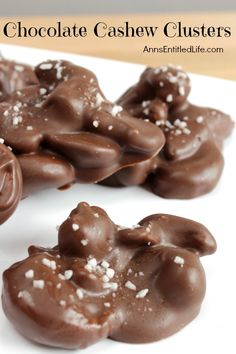 chocolate cashew clusters with sea salt on top