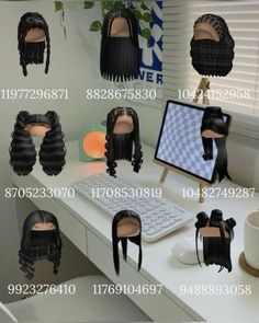 @ ꨄ︎ Roblox Hair Codes Black Braids, Braids Roblox Code, Berry Avenue Codes Hair Black, Roblox Hairs, Brown Hair Roblox Id, Quick Curly Hairstyles