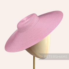 This dusky pink polybraid cartwheel hat base is a classic shape that has sprung into popularity in the past year. Made from polybraid that has been spiralled and blocked, it has a petersham ribbon sewn into the inside crown for stability. Simply trim and add a comb or headband for securing to the head and your done! *This is not a fitted hat! You will need to sew in a headband or comb to attach it to your head* Measures: Width: 35cm (13.7 inches) Crown height: 2.5cm (1 inch) For even more millin Cartwheel Hat, Canterbury England, Blank Hats, Millinery Supplies, Hat Base, Crown Heights, Fascinator Hat, Millinery Hats, Sewing Ribbon