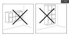 an image of a book shelf with two crossed lines on the front and back sides