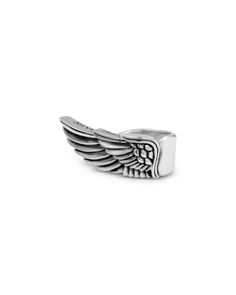 King Baby Studio Men's Sterling Silver Feathered Wing Ring Wing Ring, King Baby, Feather Wings, Silver Wings, Silver Feather, Sterling Silver Mens, Silver Man, Jewelry Accessories, In Store