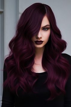 Dark Reds For Hair, Burgundy And Plum Hair, Villian Era Hair Color, Violet Burgundy Hair Color, Burgundy Violet Hair Color, Hair Color Plum Burgundy, Black Burgundy Hair Color, Dark Purple Red Hair Burgundy, Red Purple Hair Burgundy Magenta