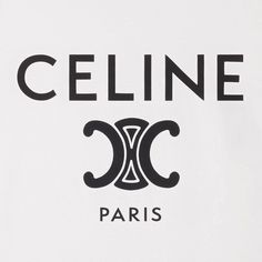 a white t - shirt with black lettering on the front saying, celline paris