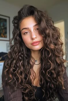 40 Layered Curly Haircuts That Will Make You Embrace Your Natural Texture Long Curly Hairstyles For Women, Girl Hair Styles, Long Curly Hairstyles, Hair Styles Long Hair, 3a Hair, Long Curly Haircuts, Loose Curly Hair, Curly Haircut