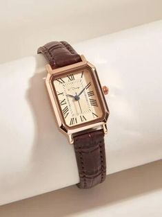 Classy Tattoos For Women, Fancy Watches, Cute Watches, Brown Leather Watch, Retro Watches, Expensive Watches, Hand Watch