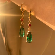 Howl Earrings Emerald Earrings, Hypoallergenic and Environmentally Friendly Material - Etsy Nigeria Howl’s Earrings, Howl Earrings, Howls Moving Castle Earrings, Castle Jewelry, Red Gems, Earring Inspo, Prom Inspo, Hacienda Style, Gem Earrings