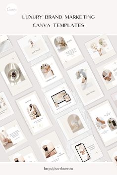 BUNDLE Marketing Instagram Story and Posts Templates for Luxury Brand Luxury Instagram, Boutique Designs, Marketing Instagram, Quote Template, Instagram Grid, Graphic Design Elements, Pinterest Templates