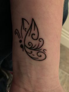 a small tattoo on the wrist of a woman