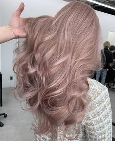 Light Dusty Pink Hair, Rose Milk Tea Hair Color, Dusty Hair Color, Ash Pink Hair, Pink Ash Hair, Mushroom Hair Color, Pink Hair Highlights, Blond Rose