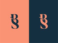 the letter b and s are made up of two separate letters, one black and orange