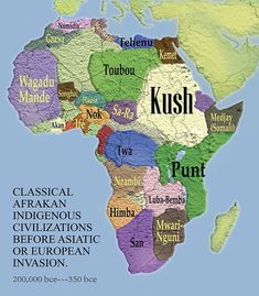 the map of africa with words in different languages