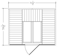 a drawing of the side view of a shed