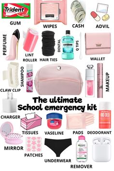 Emrgncy Kit For School, Girl Essentials Kit, Girl Emergency Kit For School 5th Grade, Girl Kit For School, Girls Emergency Bag For School, Teen Emergency Kit For School, Girl Emergency Kit For School, Girls Emergency Bag, Emergency Kit For School 6th Grade