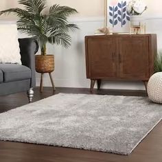 a living room filled with furniture and a rug