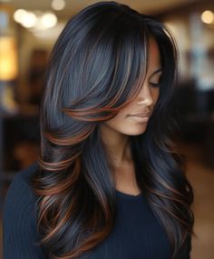 Hair Colors For Dark Skin, Natural Hair Fall, Fox Hair Color, Copper Hair Dark, Hair Color For Dark Skin