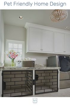 a washer and dryer in a white kitchen