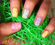 easter egg spring nail art design Diy Easter Nails, Holiday Nails Diy, Nail Art For Kids, Easter Nail Designs, Easter Nail Art, Holiday Nail Designs, Classic French Manicure, Nails For Kids, Cat Nails