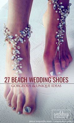 the feet and ankles are adorned with pearls