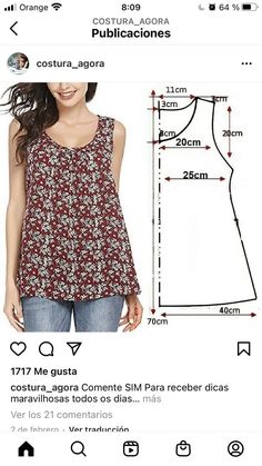 a women's blouse pattern on the app