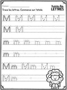 the letter m worksheet for children to practice handwriting and writing with their animals