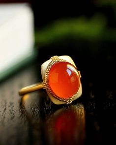 5A Natural Southern Red Agate Cabochon Cut 18K Solid Yellow - Etsy Hong Kong Black Star Sapphire, Red Gemstone Ring, Handmade Gold Ring, Luxury Jewelry Box, Traditional Engagement Rings, Sterling Silver Jewelry Rings, Gold Gemstone Ring, Cabochon Ring, 18k Gold Ring