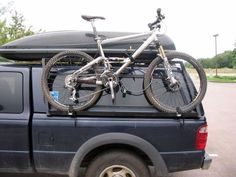 a bike on the back of a pickup truck