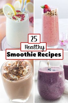 healthy smoothie recipes with the title overlay