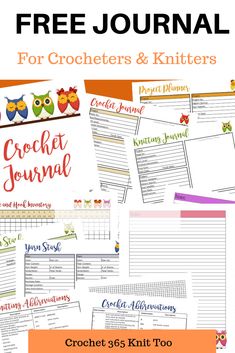 the crochet journal for crocheter's and knitters with text overlay