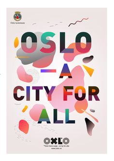 the poster is designed with colorful shapes