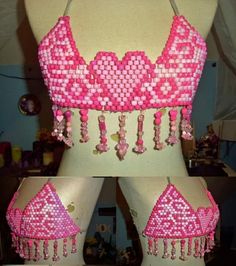 Kandi Outfits, Festival Kandi, Bead Bra, Rave Babe