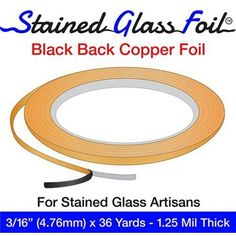 black back copper foil tape for stained glass artisans, 3 / 8 x 38 yards