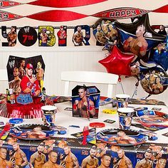 an image of a wrestling birthday party setting