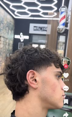 Mens Taper Mullet, Mullet For Curly Hair Men, Faded Mullet Men Curly, Short Curly Taper Fade, Mens Curly Hair Cuts, Perm Types Men, Coupe Mullet Homme, Short Perm Mullet, Taper Mullet Curly Hair