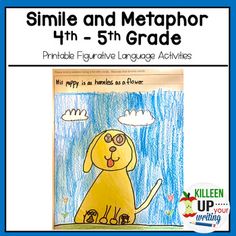 a drawing of a dog with the words smile and metaphora 4th - 5th grade