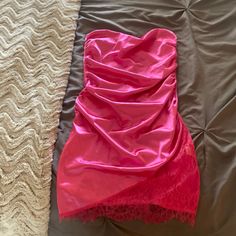 Medium Hot Pink Mini Satin Mini Dress, Never Worn Dresses Hot Pink, Hot Pink Mini Dress, Sublimation Ideas Projects Inspiration, Pink Silk Dress, Sublimation Ideas, Pink Mini Dress, Shein Dress, Shein Dresses, Satin Mini Dress