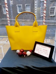 16th December Today's treat is a gorgeous tote handbag from Paper Thinks.  We love this yellow to brighten your day.  Made from recycled leather & £60 Recycled Leather, Tote Handbag, Brighten Your Day, Tote Handbags, Love This, Reusable Tote Bags, Recycling