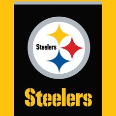 the pittsburgh steeles logo on a black and yellow background